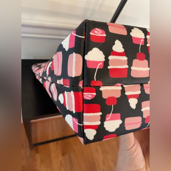 KATE SPADE TAKE THE CAKE BON SHOPPER Large Tote Cupcake Macaron Bag Purse - Picture 12 of 16